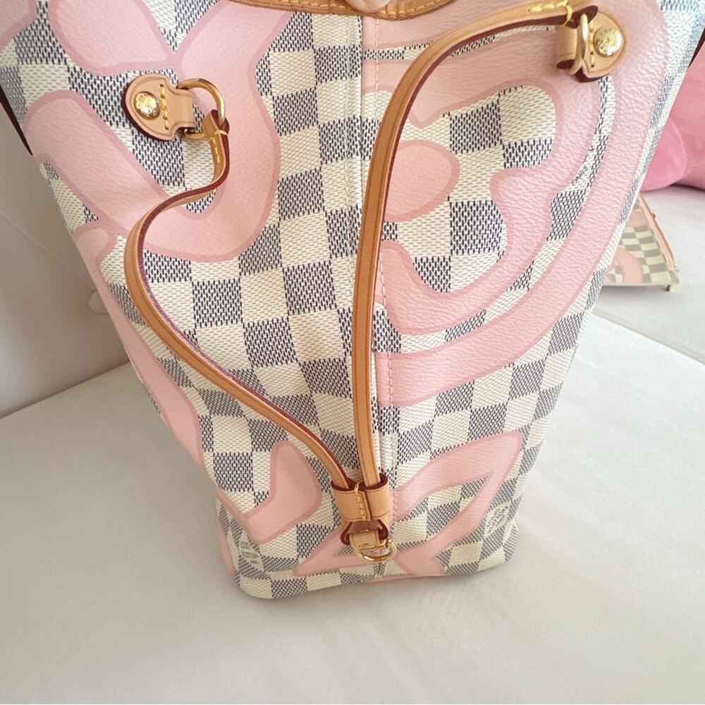 Louis Vuitton Neverfull MM Tahitienne Damier Azur Limited Edition 2017 Full Set - Picture 3 of 15